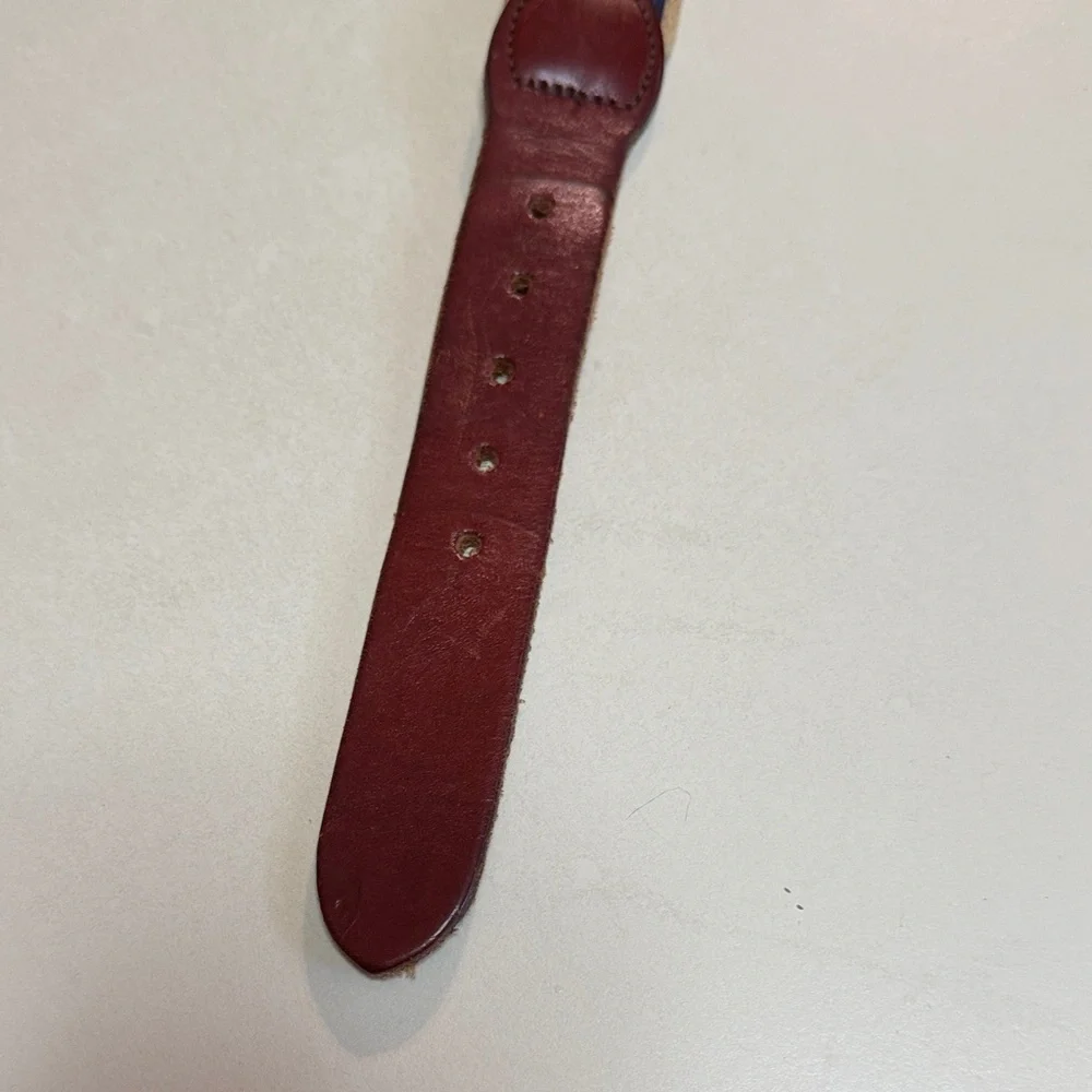 Boy’s Leather and Canvas Navy Blue Swordfish Belt 37”